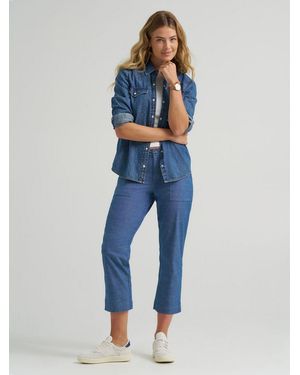 Lee Jeans Womens Ultra Lux Comfort Flex To Go Utility Capri - Blue