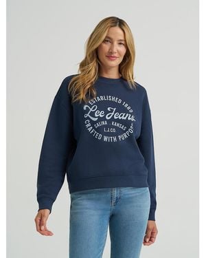 Lee Jeans Womens Crafted With Purpose Crew Neck Sweatshirt - Blue