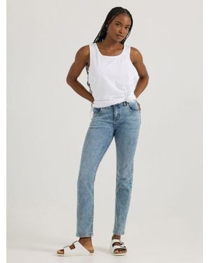 Lee Jeans Ultra Lux Comfort With Flex Motion Slim Straight Jean With Ever Fit Wisp Of Cloud 6 Short - Blue