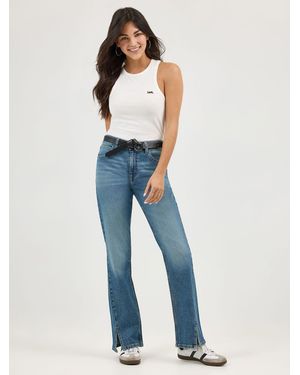 Lee Jeans Womens Forward Curved Seam Split Bootcut Jeans - Blue