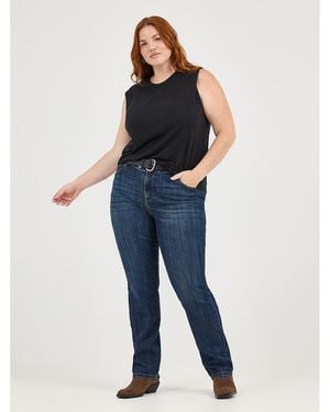 Lee Jeans Stretch Relaxed Fit Straight Leg Jeans Plus Size - Blue