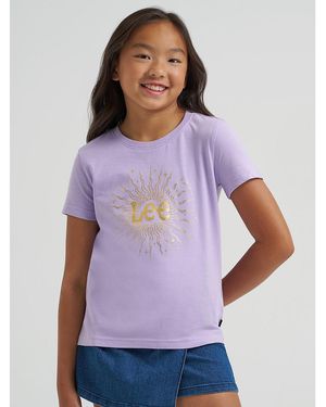 Lee Jeans Girls Foil Star Graphic T-shirt - Purple