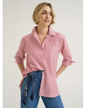 Lee Jeans Womens Boyfriend Button Down Shirt - Pink