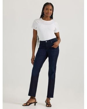 Lee Jeans Strtch Rlxed Strght Leg Jeans Petite - Blue