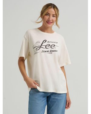 Lee Jeans Womens Denim Goods Graphic T-shirt - Natural