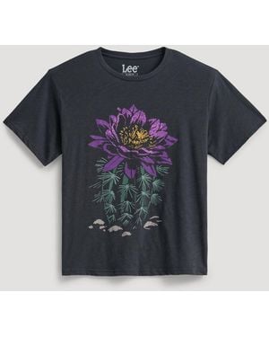 Lee Jeans Womens Blooming Graphic T-shirt - Blue
