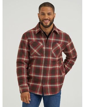 Lee Jeans Mens Quilted Flannel Shirt Jacket - Brown