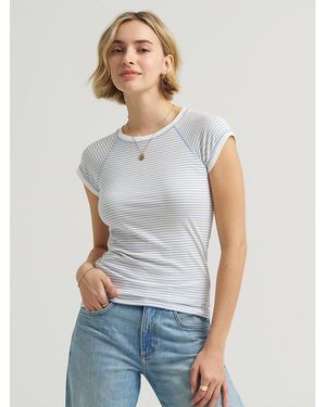 Lee Jeans Womens Cap Sve Stripe T-shirt - Gray