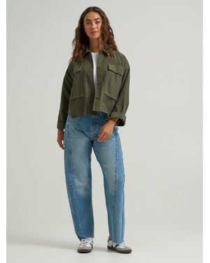 Lee Jeans Womens Low Slung Barrel Rider Jeans - Blue