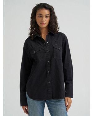 Lee Jeans Womens Relaxed Essential Western Shirt - Black
