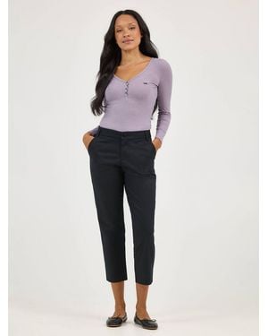 Lee Jeans Womens Wrinkle Free Capri - Black