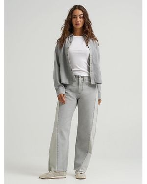 Lee Jeans Womens 100 Percent Cotton Low Slung Barrel Rider Jeans - Gray