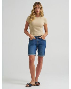 Lee Jeans Womens Legendary Relaxed Denim Bermuda - Blue