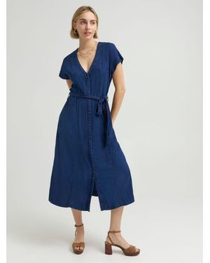 Lee Jeans Womens Western Midi Dress - Blue