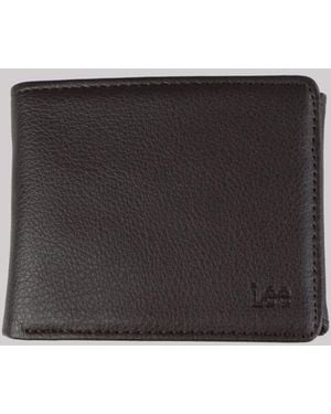 Lee Jeans Mens Embossed Logo Traveler Wallet - Black