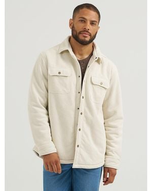 Lee Jeans Mens Knit Corduroy Sherpa Lined Shirt Jacket - Natural
