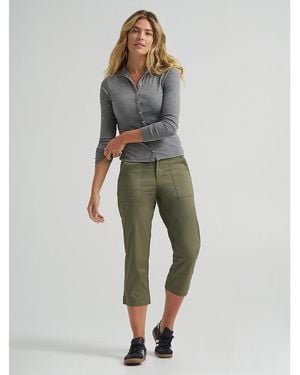 Lee Jeans Womens Ultra Lux Comfort Flex To Go Utility Capri - Green