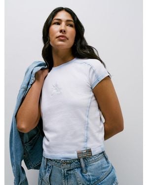Lee Jeans Womens X Feng Chen Wang Cropped Logo T-shirt - White
