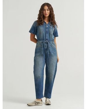 Lee Jeans Womens Drawstring Waist Barrel Unionall - Blue
