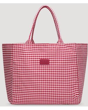 Lee Jeans Womens Gingham Tote Bag - Pink