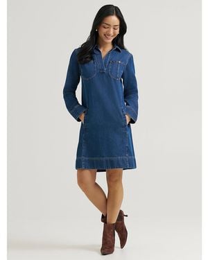 Lee Jeans Womens Legendary Popover Dress - Blue