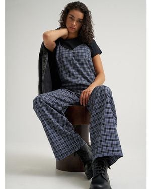Lee Jeans Womens Preppy Wide Leg Jumpsuit - Blue