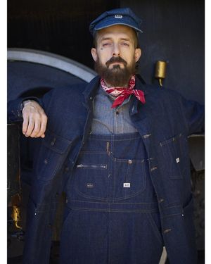Lee Jeans Mens X Nigel Cabourn Railway Man Loco Jacket - Blue
