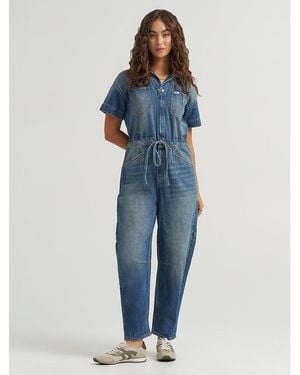 Lee Jeans Womens Drawstring Waist Barrel Unionall - Blue