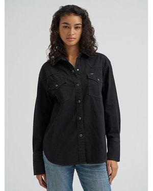 Lee Jeans Womens Relaxed Essential Western Shirt - Black