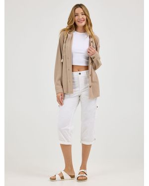 Lee Jeans Ultra Lux Flex-to-go Relaxed Cargo Capri - White