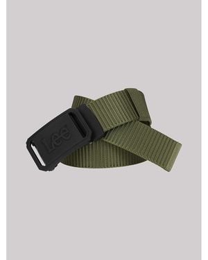 Lee Jeans Mens Rubber Buckle Web Belt - Green