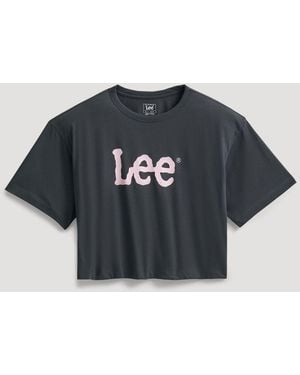 Lee Jeans Womens Boxy Fit Twitch Logo T-shirt - Blue