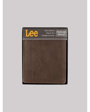 Lee Jeans Mens Boxed Wallet - Brown