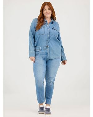 Lee Jeans Womens Legendary Straight Crop - Blue