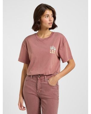 Lee Jeans Womens Vintage Logo T-shirt - Pink