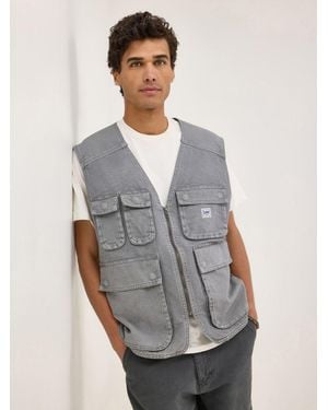 Lee Jeans Mens Relaxed Workwear Vest - Gray