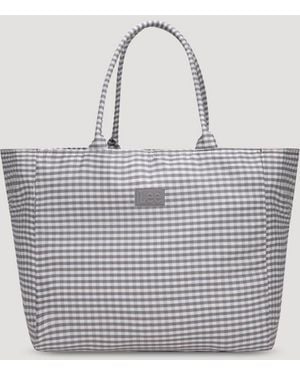Lee Jeans Womens Gingham Tote Bag - Gray