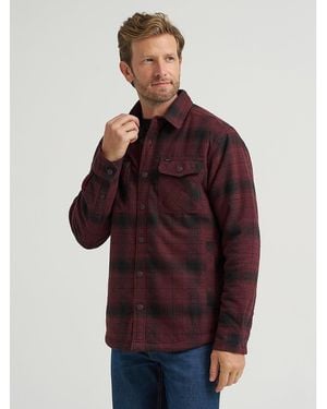 Lee Jeans Mens Sherpa Lined Flannel Shirt Jacket - Red