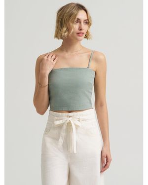 Lee Jeans Womens Detachable Straps Linen Tube Top - Multicolor
