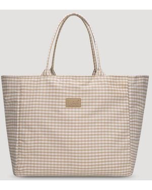 Lee Jeans Womens Gingham Tote Bag - Natural