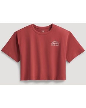 Lee Jeans Womens Boxy Fit Crafted With Pride Graphic T-shirt - Red