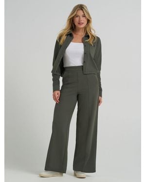 Lee Jeans Womens Wide Leg Pull On Knit Pants - Green