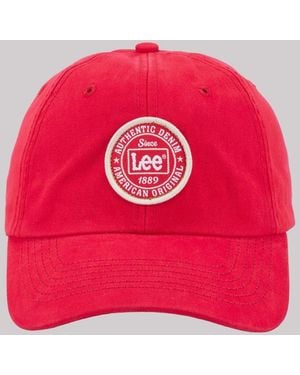 Lee Jeans Womens Round Logo Patch Hat - Pink