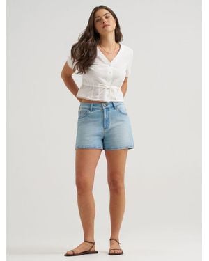 Lee Jeans Womens Loose Classic Denim Shorts - Blue
