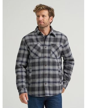 Lee Jeans Mens Quilted Flannel Shirt Jacket - Gray