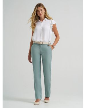 Lee Jeans Wrinkle Free Relaxed Fit Straight Leg Pants - Blue