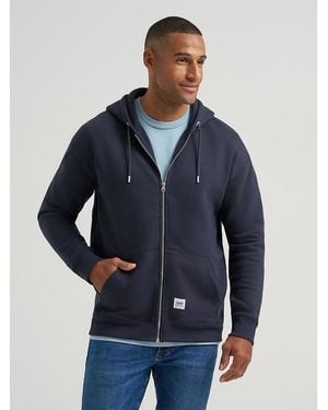 Lee Jeans Mens Relaxed Fit Essential Workwear Full Zip Jacket - Blue