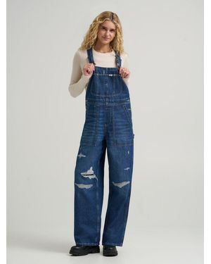 Lee Jeans Womens Relaxed Straight Bib Overall Blue Theory Dx