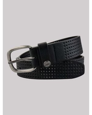 Lee Jeans Womens Perforated Leather Belt - Black