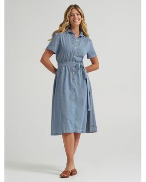 Lee Jeans Womens Legendary Midi Swing Dress - Blue